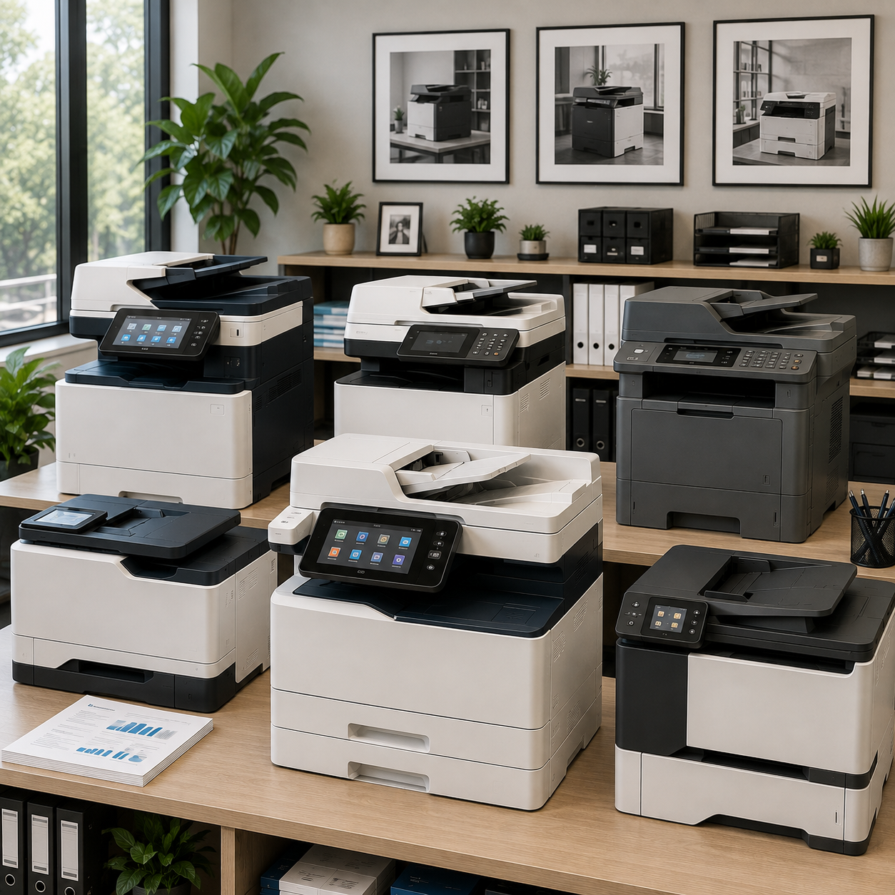 Multiple printer brands and office printer equipment